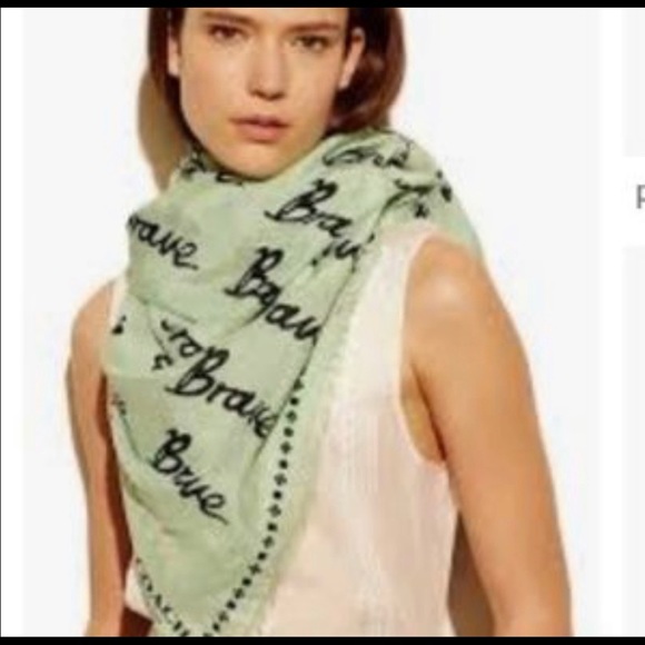Coach Mint Green BRAVE Large Scarf with Box - Picture 1 of 5
